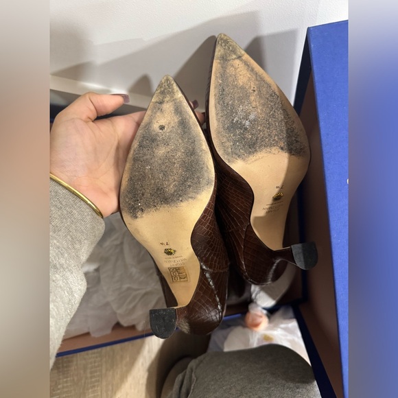 Stuart weitzman parton boots croc brown size 7.5 - Picture 5 of 6